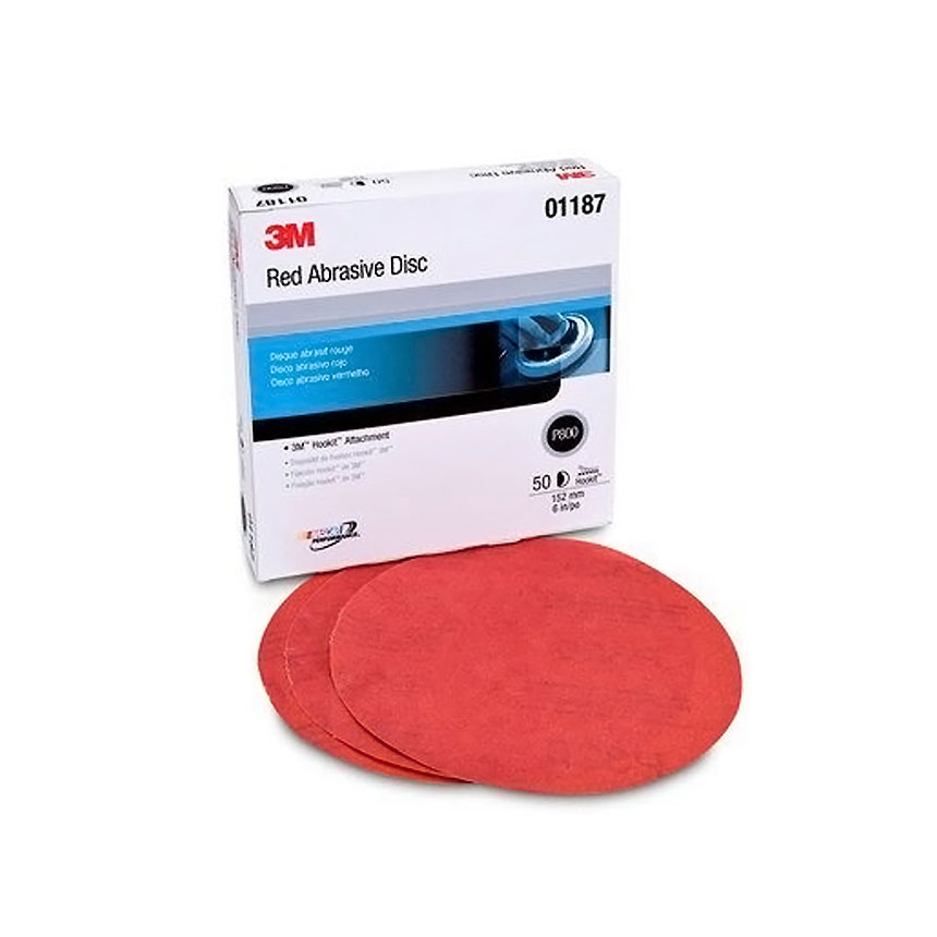3M™ 1142 Red Abrasive Hookit™ Disc Dust Free 6 inch 01142 P220 grit 