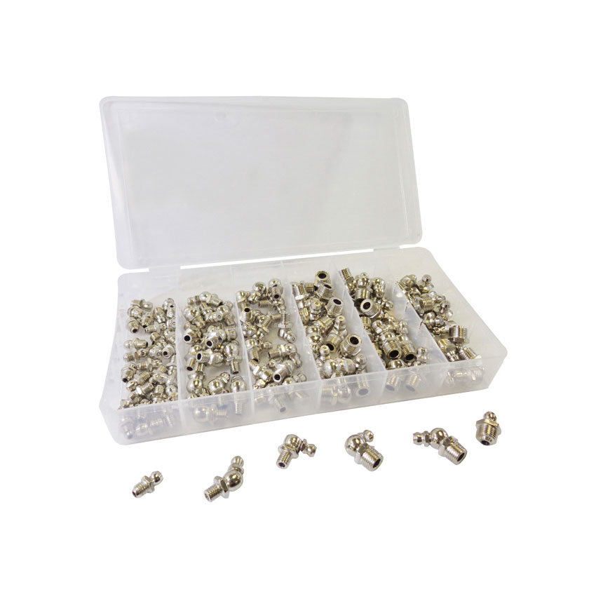 Zerk 110 Pc Hydraulic Grease Fittings Assortment. 