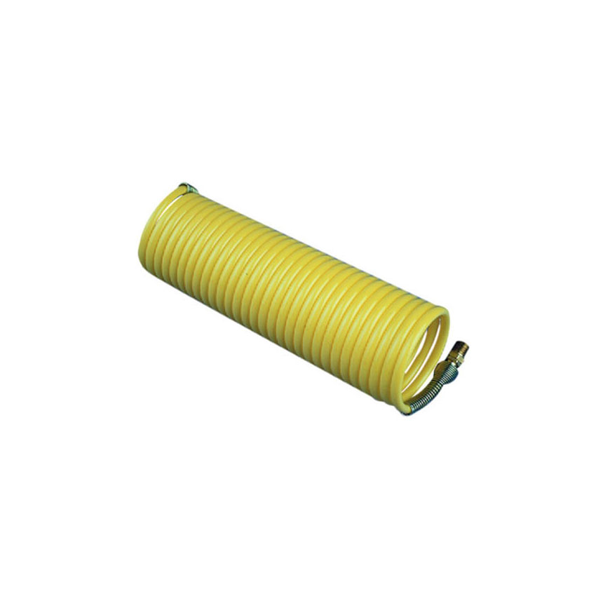 185 psi 1/4 Coiled Air Hose Nylon Yellow 25 ft